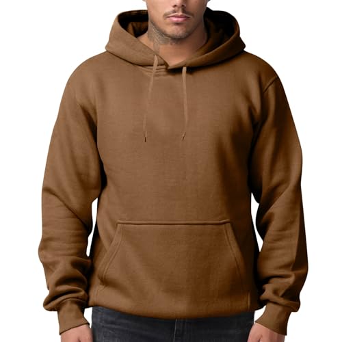 Mens Hoodies Pullover Drawstring Soft Fleece Hoodies Heavyweight Casual Classic Long Sleeve Shirt with Kangaroo Pockets