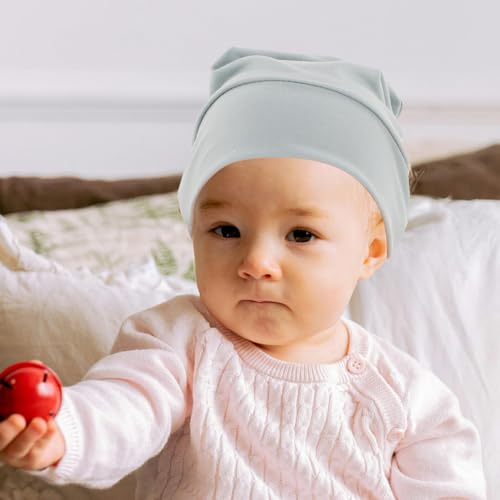 Gorros de algodón para bebés recién nacidos, pack de 6 gorritos elásticos unisex 5
