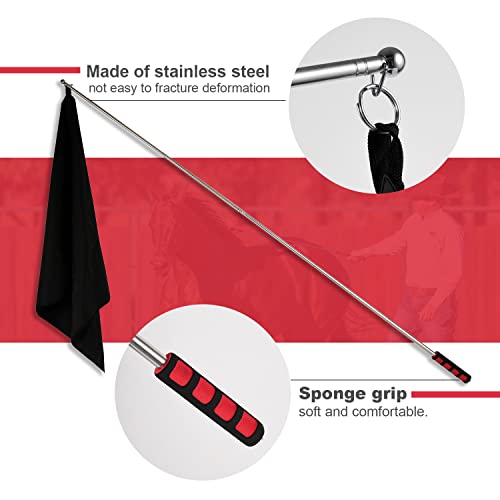Gaitwin Horse Training Flag Equipment 10 Pcs With 2 Pcs Telescopic Flag Pole Lunge Whip Stick For Horsemanship Supplies - Upgrade Stitched Loop Design #TOP1