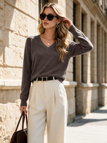 Chocolate Brown Tops for Women V Neck Fall Sweaters 2026 Trendy Coffee S - image 4