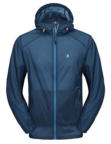 Little Donkey Andy Mens UPF 50 Running Jackets, Portable Lightweight, Blue XXL