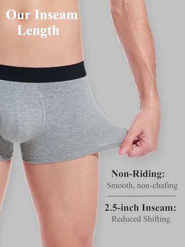 Men's Cotton Underwear Short Leg Underwear Pack Soft Waistband Open-fly No-ride-up Trunk Underpants 3 Pack4