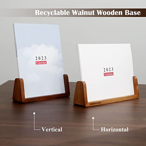 2022-2023 Desk Calendar With Stand 6X8Inches 16 Months Desktop Decoration Calendar Walnut Wood Base Horizontal Design Desk Calendar Gift For Classmates Colleagues Friends Family. #TOP1
