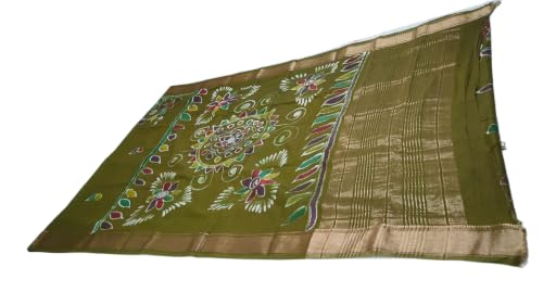 Drapify green maheshwari silk saree – image 3