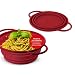 Coolinato Passoire en silicone pliable passe au lave-vaisselle Passoire à pâtes Passoire égouttoir à vapeur Passoire de cuisine 16 cm Rouge