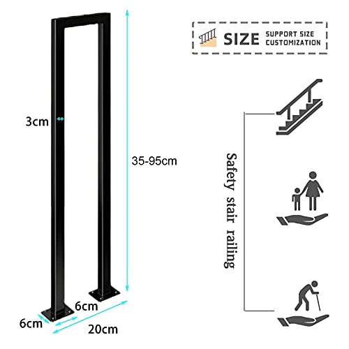 Main courante d'escalier en U avec kit complet de sécurité pour rampe intérieure