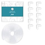 JANEYO - 6m Kantenschutz Baby + 10x Eckenschutz Baby - Kinderschutz, Tischkantenschutz für Möbel - Baby Sicherheit Ecken- & Kantenschutz (transparent)