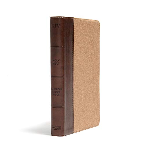 KJV Rainbow Study Bible, Brown/Tan Leathertouch: Ribbon Marker, Color-Coded Text, Smythe Sewn Bindin