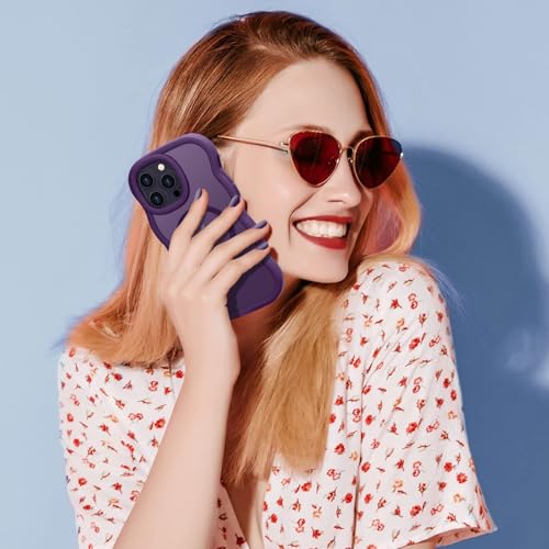 Pepmune for iPhone 13 Pro Max Case, Curly Wavy Frame Hard Translucent Matte Clear Back Cover for Women Men Compatible with Magsafe TPU Bumper Shockproof Phone Case for iPhone 13 Pro Max, Purple by Pepmune - Image 7
