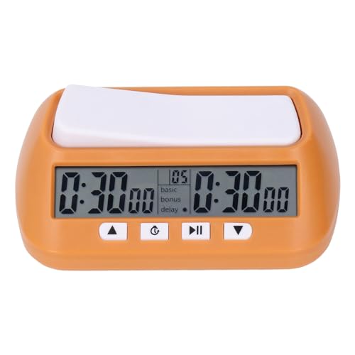 RiToEasysports Reloj de Ajedrez, Temporizador Digital, Reloj de Ajedrez Digital Portátil con Cuenta Arriba/Abajo para Jugadores de Juegos de Mesa (Yellow)