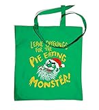 Environ 38 x 40 cm. Sac fourre-tout Pie Monster - Vert - Taille Unique