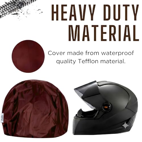 Image of Polyester Helmet Cover - Protects from Dust, Rain, Scratches Dustproof Waterproof Lightweight and Durable Secure Universal Size Storage Bag for Motorcycles Helmets (Pack of 2)