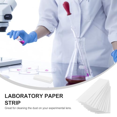 Image of Chromatography Paper Strip: 500 Sheets Experiments Filter Paper Absorbent Laboratory Cleaning Sheets for Chemistry Laboratory Classroom Pigment Separation and Experiments
