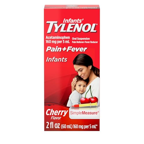 Image of Infants' Tylenol Liquid Pain Relief & Fever Medicine, Oral Suspension, Acetaminophen for Sore Throat, Headache & Teething, Pain Reliever & Fever Reducer for Kids; Cherry Flavor, 2 fl. oz.; Pack of 1