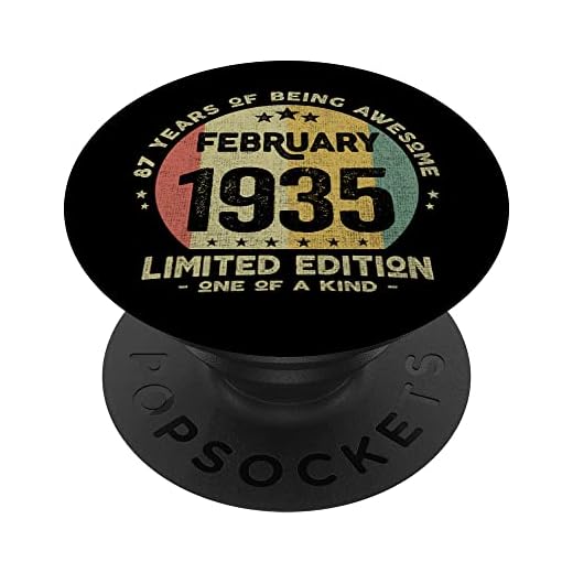 Regalo 87 años Cumpleaños Hombre Mujer - Febrero 1935 PopSockets PopGrip Intercambiable