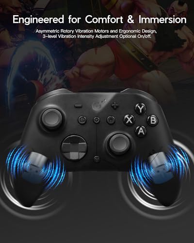 GuliKit ES PRO Wireless Gaming Controller for PC Windows Switch 2 Android iOS - World's Fastest 3.25ms Latency, TMR Anti-Drift Joysticks, 30H Battery, Wake-up Support-Black - Image 6