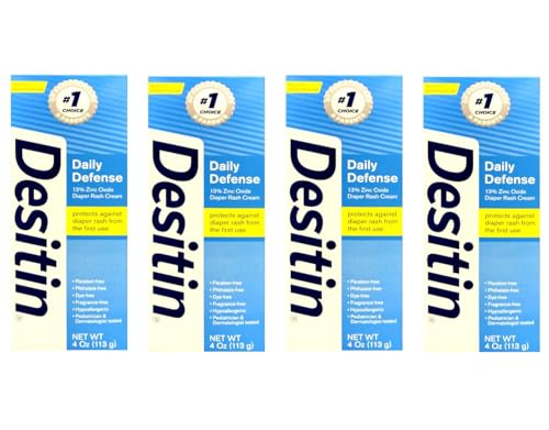 DESITIN Rapid Relief Zinc Oxide Diaper Rash Cream 4 oz ( Pack of 4)