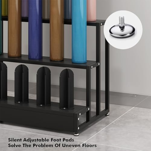 Étagère de rangement murale réglable pour rouleaux de tissu et tapis - 5