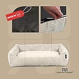 Rohrschneider Hundebett waschbar für kleine und mittelgroße Hunde mit Hundekissen Cord beige (ca. 70x50 cm) inkl. Gassibeutel