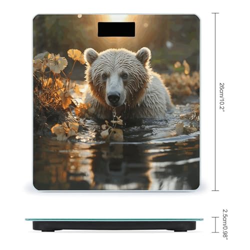 Báscula digital para baño Bear Crossing de vidrio templado miniatura 2