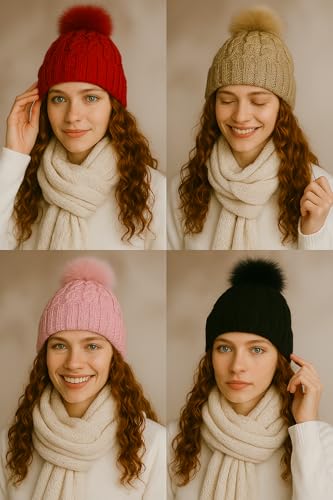 Touca Pompom Feminino Inverno Gorro Feminino Com Forro Forrada Toca Quentinha Mulher Adulto Unissex