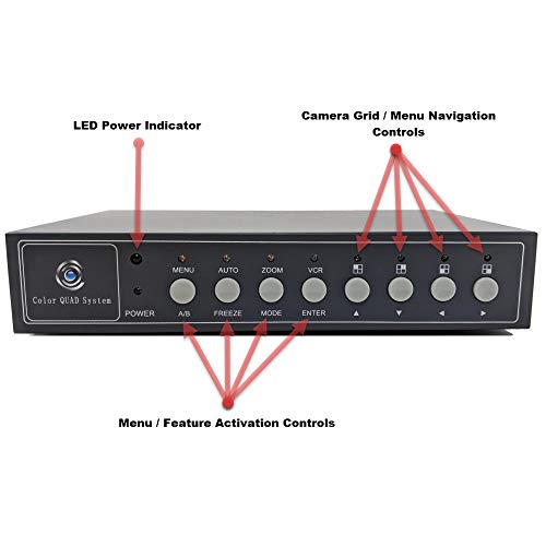 CCTV Camera Pros VM-Q401A CCTV BNC Color Quad Processor | Analog Security Camera Mux | Video Screen Splitter | 4 Channel Multiplexer - Thumbnail 2
