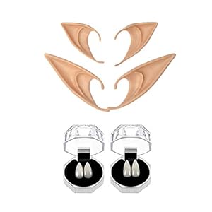 Amosfun Vampiertanden elfenoren Halloween kostuum 8 stuks creatieve en duurzame Halloween party rekwisieten kostuum bal…