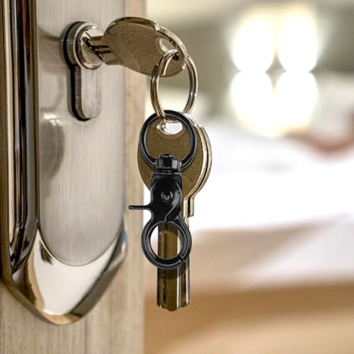 TNSLAND 10 Stück Karabinerhaken mit Drehgelenk Drehbar Zinklegierung Scherenkarabiner Karabiner Hundeleine Schlüsselanhänger Wirbelkarabiner Schlüssel Klein Bolzenkarabiner für Hunde Gepäckschnalle