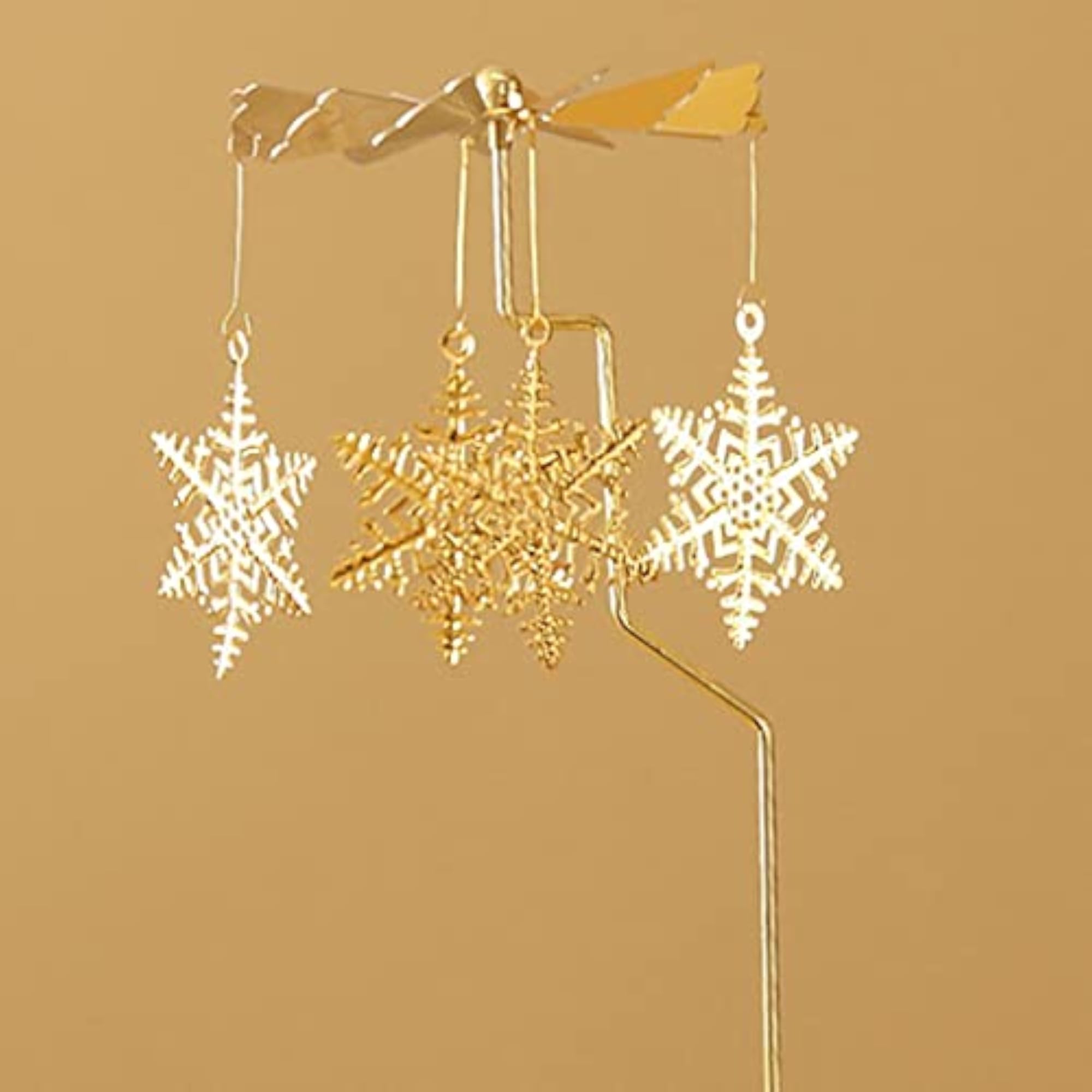 Rotating Spinning Tea Light Holder Stand Snowflake
