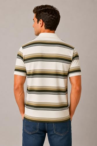 Image of SANE ORIGINALS Half Sleeve Polo T-Shirt for Men with Pocket || Stripe Collar and Pocket T-Shirt for Men Half Sleeves