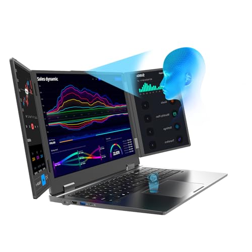 WEY ノートパソコン 顔認識 画面拡張 3画面 第十二世代 Core i7 4コア 180°回転折り畳み式 10.5"-16" IPS フルHD 1920x1200 指紋認証 ノートpc Windows11 MS office2019 パソコンノート メ