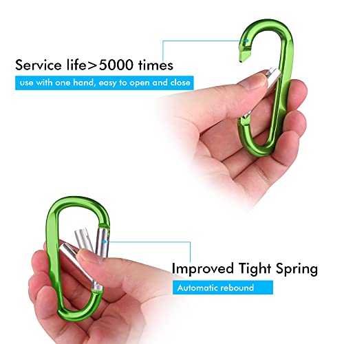 Image of CampTek Carabiner Caribeaner Clip,3 inch Large Aluminum D Ring Shape Carabeaner with Keyring Keychain Hook