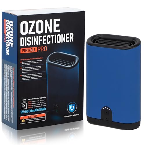 Uni-gifts Portable Ozone Generator Air Purifier – 5000mAh Rechargeable, Battery Operated Ionizer & Odor Eliminator for Home, Car, Bathroom, Kitchen, Pets, Shoes, Smoke & Dust