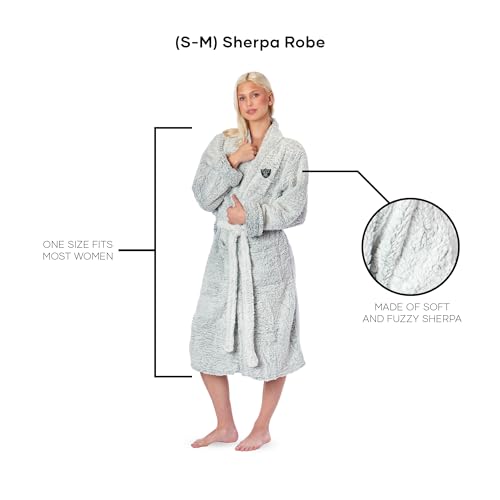 Northwest NFL Las Vegas Raiders Sherpa Bath Robe, 26" x 47", Gray - image 5