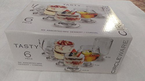 Circle Glass Tasty 6 Piece Assorted Dessert Cups