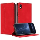 Mo-Beauty Hülle für Xiaomi Redmi 7A, Handyhülle Xiaomi Redmi 7A, Redmi 7A Hülle, PU Leder Flip Wallet Klappbare Schutzhülle Magnet Ledertasche Klapphülle Hülle für Xiaomi Redmi 7A(Rot)