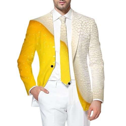 Chaqueta de traje Oktoberfest color oro para vestir elegante en fiestas y cenas casuales L