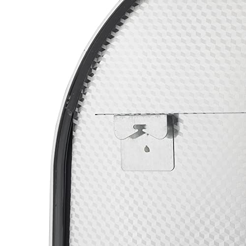 Neutype 36"X24" Arched Wall Mirror, Small Full Length Mirror Hanging Or Leaning Against Wall, Dressing Mirror Make-Up Mirror For Living Room, Bedroom, Bathroom, Aluminum Alloy Thin Frame, Silver #TOP4