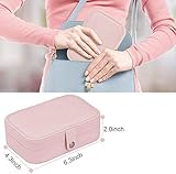 YONZONE Small Jewellery Box Organiser for Women Girls, Travel Jewellery Case Storage Portable Jewellery Boxes Holder for Rings Earrings Necklace Bracelets, Premium PU Leather Jewelry Gift Box (Pink) - Image 6