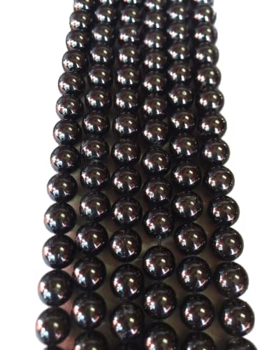 Tourmaline noire en perles rondes de qualité supérieure pour la joaillerie fine fait main