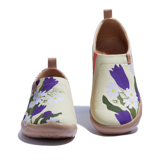 Image of UIN Women's Slip On Shoes Colorful Comfortable Lightweight Art Travel Sneakers Casual Floral Stylish Everyday Loafers