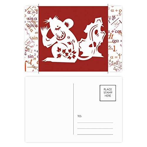Jeu de cartes postales zodiaque chinois Rat formule multicolore 20pcs 5,7x3,8
