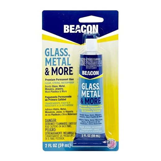 BEACON Glass, Metal & More - Premium Permanent Glue for Jewelry, Outdoor Projects & More - Bond Glass, Metal, Plastic Effectively, Weatherproof, Dries Clear, 2-Ounce