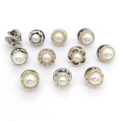 10Pcs Safety Buttons for Women Brooch for Women Women Shirt Brooch Buttons Cover up Button Pearl Safety Brooch Pins Button for Clothing Dress Supplies Clothing Bags Accessories Supplies DIY Crafts