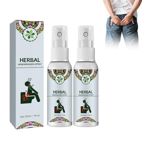 Wonsters 2pc Herbal Hemorrhoids Spray, Hemorrhoid Relief Cream, Herbal Hemorrhoids Spray spray anti-hémorroïdes à base de plantes,Gentle, Works Fast