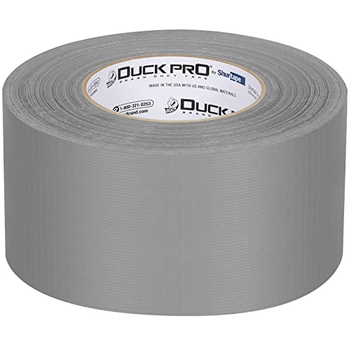 Image of Duck Pro by Shurtape Professional Grade, Co-Extruded Cloth Duct Tape for HVAC, Insulation and Housing Assembly, 72mm x 60yd, 10.0 mil, Silver, 1 Roll (105476)