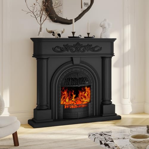 Built Solid Wood Fireplace Mantel and Insert