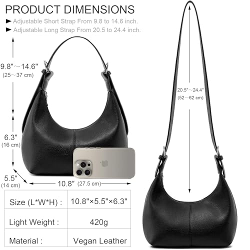 Bolso Hobo de cuero vegano para mujer miniatura 6