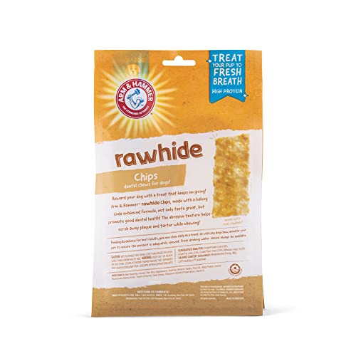 Arm & Hammer For Pets Rawhide Chips For Dogs | Real Dog Rawhide Chews With Chicken Coating And Arm And Hammer Baking Soda Enhanced Formula For Fresh Dog Breath, Dog Treat Bag Size Large 8 Pcs #TOP2