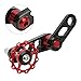 VBESTLIFE Single Speed Chain Tensioner, Aluminum Alloy Folding Chain Stabilizer Single Speed Converter Replacement Accessories(Red) and Spare Parts
